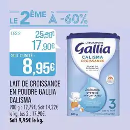 Match GALLIA LAIT DE CROISSANCE EN POUDRE CALISMA offre