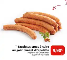 Colruyt Saucisses crues à cuire au goût piment d'Espelette offre
