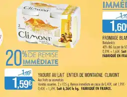 Match CLIMONT YAOURT AU LAIT ENTIER DE MONTAGNE offre