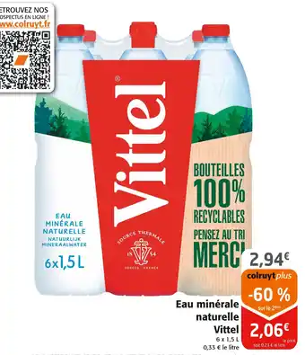 Colruyt Vittel Eau minérale naturelle offre