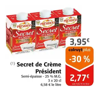 Colruyt Président Secret de Crème offre