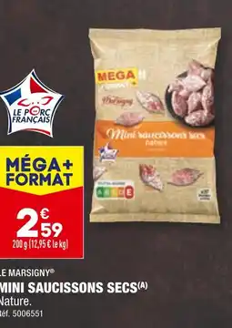 ALDI LE MARSIGNY MINI SAUCISSONS SECS offre