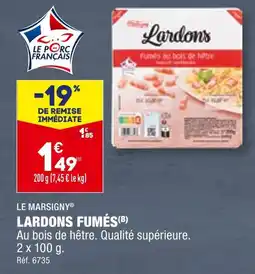 ALDI LE MARSIGNY LARDONS FUMÉS offre