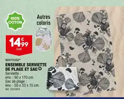 ALDI NOVITESSE ENSEMBLE SERVIETTE DE PLAGE ET SAC offre