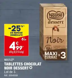 ALDI NESTLÉ TABLETTES CHOCOLAT NOIR DESSERT offre