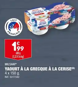 ALDI MILSANI YAOURT À LA GRECQUE À LA CERISE offre