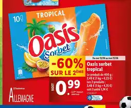 Lidl Oasis sorbet tropical offre
