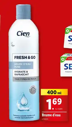 Lidl Cien Brume d’eau offre