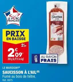 ALDI LE MARSIGNY SAUCISSON À L’AIL offre