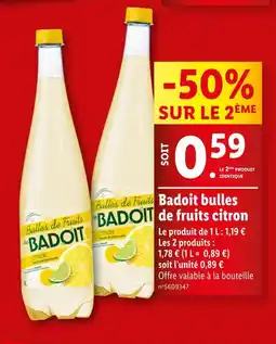 Lidl Badoit bulles de fruits citron offre
