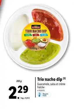 Lidl El Tequito Trio nacho dip offre