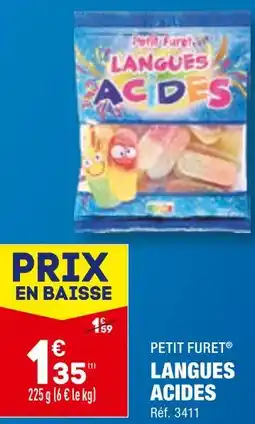 ALDI PETIT FURET LANGUES ACIDES offre