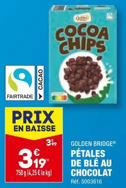 ALDI GOLDEN BRIDGE PÉTALES DE BLÉ AU CHOCOLAT offre