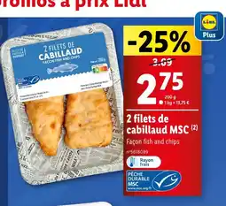 Lidl 2 filets de cabillaud MSC offre