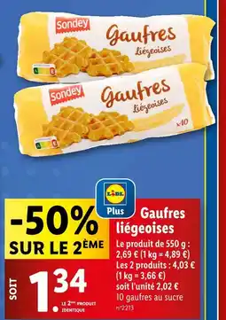 Lidl Sondey Gaufres liégeoises offre