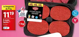 Lidl L'étal du Boucher 8 Steaks Hachés offre