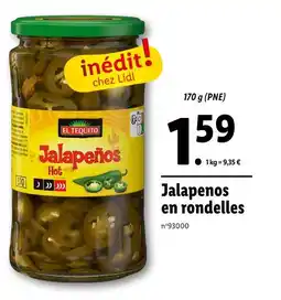 Lidl EL TEQUITO Jalapenos en rondelles offre
