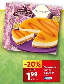 Lidl Caribbean Style Cheesecake fruit de la passion offre