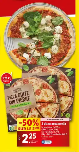 Lidl Trattoria Alfredo 2 pizzas mozzarella offre
