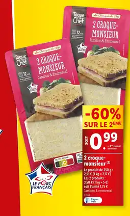 Lidl Toque du Chef 2 Croque-Monsieur offre