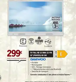 E.Leclerc TV FULL HD 32 DMA 23 FW 32" (POUCES) 80 CM offre