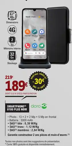 E.Leclerc SMARTPHONE (2) 8100 PLUS NOIR offre