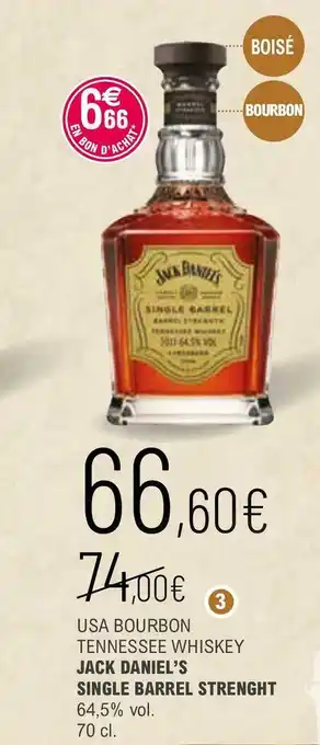 La Vignery Jack daniel’s usa bourbon tennessee whiskey single barrel strenght offre