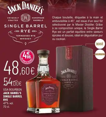 La Vignery Jack daniel’s jack daniel’s single barrel rye offre