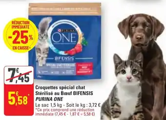 G20 Croquettes spécial chat Stérilisé au Bœuf BIFENSIS PURINA ONE offre