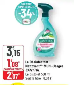 G20 Le Désinfectant Nettoyant** Multi-Usages SANYTOL offre
