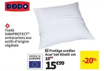 Conforama Protège oreiller Acar'net 60x60 cm offre