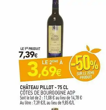 naturéO Château Pillot - 75 Cl Côtes De Bourgogne Aop offre