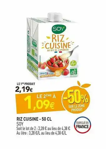 naturéO Riz Cuisine - 50 Cl Soy offre