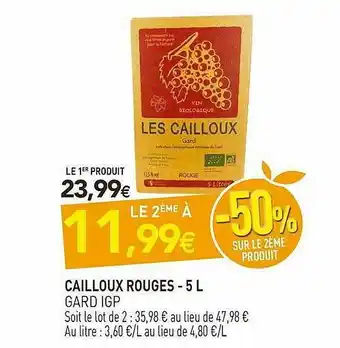 naturéO Cailloux Rouges - 5 L Gard Igp offre