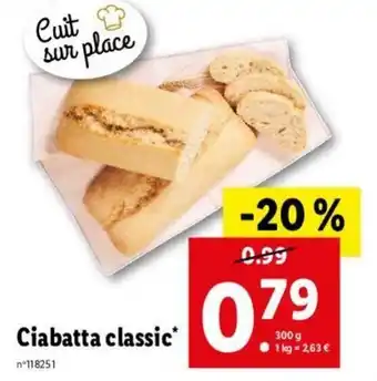 Lidl Ciabatta classic offre