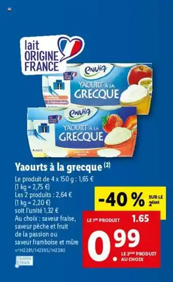 Lidl Yaourts à la grecque offre