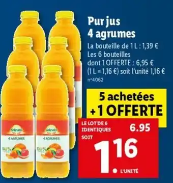 Lidl Pur jus 4 agrumes offre