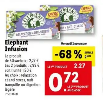 Lidl Elephant infusion offre