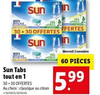 Lidl Sun tabs tout en 1 offre