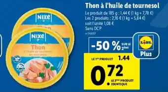 Lidl Thon à l'huile de tournesol offre