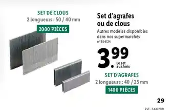 Lidl Set d'agrafes ou de clous offre