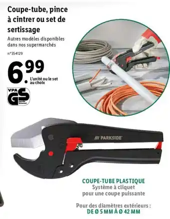 Lidl Coupe-tube, pince à cintrer ou set de sertissage offre