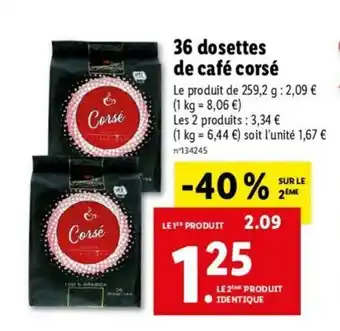 Lidl 36 Dosettes de café corsé offre