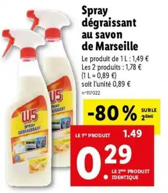 Lidl Spray dégraissant au savon de marseille offre