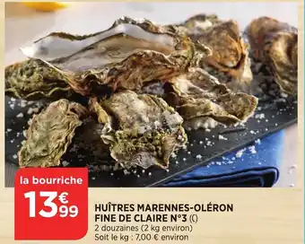 Bi1 Huîtres marennes-oléron fine de claire N3 offre