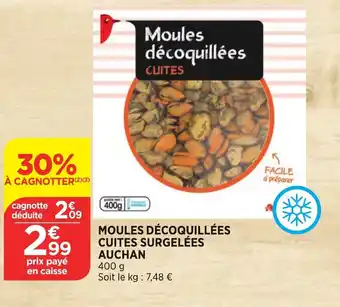 Bi1 Moules décoquillées cuites surgelées auchan offre