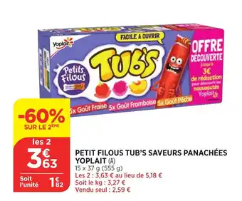 Bi1 Petit filous tub's saveurs panachées yoplait offre