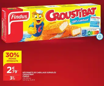 Bi1 Bâtonnets de cabillaud surgelés croustibat findus offre