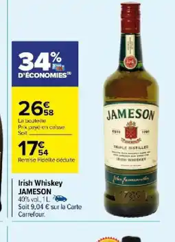 Carrefour Market Irish Whiskey JAMESON offre