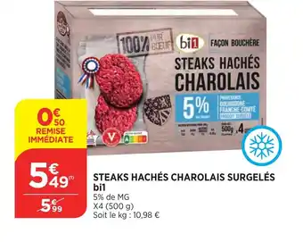 Bi1 Steaks hachés charolais surgelés bi1 offre